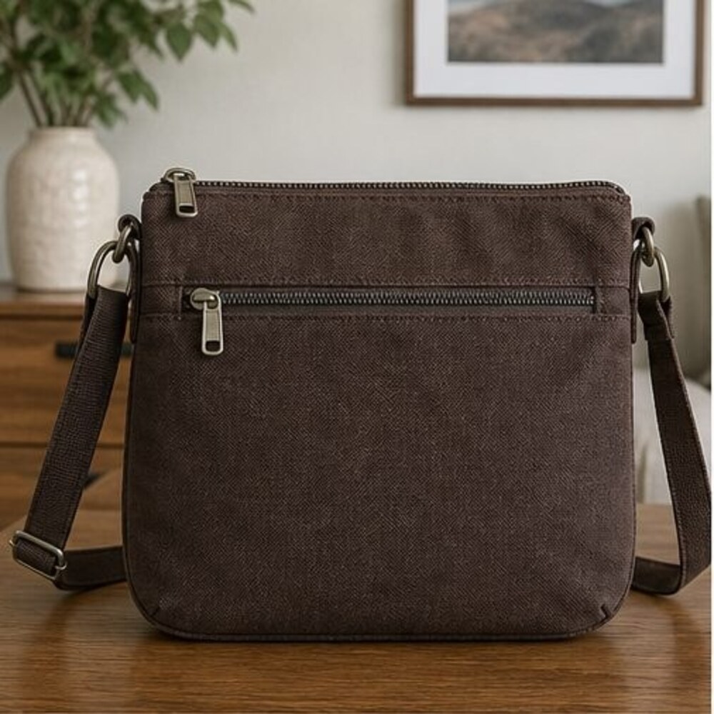Espresso Canvas Crossbody Bag